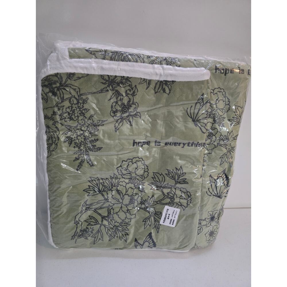 Soft Thickened Warm Milk Velvet Mattress Topper with 2 Pillow Cover King, Green